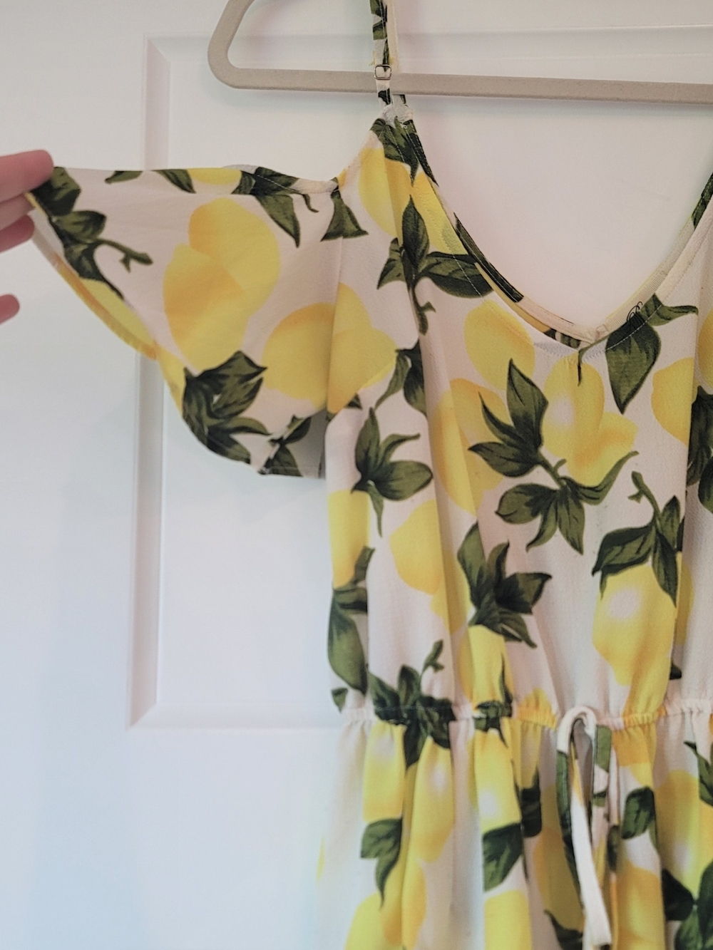 Lemon Print Cold Shoulder Dress - Picture 2 of 5